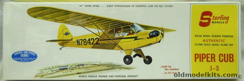 Sterling Piper Cub J-3 - 30 Inch Wingspan for R/C / Control Line / Free Flight, A22 plastic model kit